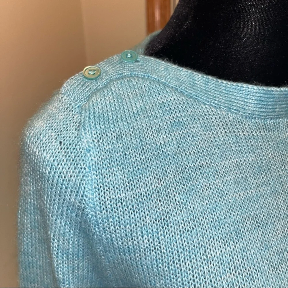 J. Crew Sky Blue Wool Mohair Blend Boat Neck Knit Sweater Size S